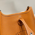 HERMES MINI NEO 18 EVELYNE BAG IN TAWNY BROWN GRAINED CALFSKIN