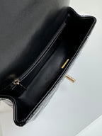 CHANEL MINI FLAP BAG 20 IN BLACK GLOSSY CALFSKIN GOLD HARDWARE