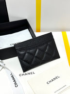 CHANEL QUILTED CLASSIC CARD HOLDER 11 IN BLACK CAVIAR SKIN