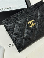 CHANEL QUILTED CLASSIC CARD HOLDER 11 IN BLACK CAVIAR SKIN