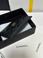 CHANEL QUILTED CLASSIC CARD HOLDER 11 IN BLACK CAVIAR SKIN