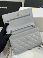 STRASS WOC ENTRUPY BAG 19 IN SPANISH GREY CALFSKIN GOLD HARDWARE