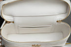 CHANEL COSMETIC BAG 19 IN WHITE GRAINED CALFSKIN GOLD HARDWARE