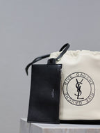 RIVE GAUCHE BUCKET BAG 23 IN WHITE CALFSKIN