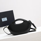PRADA DUMPLING BAG 30 IN BLACK CALFSKIN