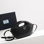 PRADA DUMPLING BAG 30 IN BLACK CALFSKIN