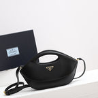 PRADA DUMPLING BAG 30 IN BLACK CALFSKIN