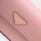 PRADA MINI FLAP BAG 20 IN BABY PINK SAFFIANO LEATHER GOLD HARDWARE