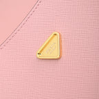 PRADA MINI FLAP BAG 20 IN BABY PINK SAFFIANO LEATHER GOLD HARDWARE