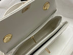 CHANEL MINI FLAP BAG 19 IN WHITE CALFSKIN DIAMOND LOGO