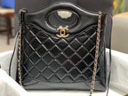 CHANEL SMALL 30 SHOPPING BAG IN BLACK CALFSKIN