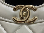 CHANEL SMALL 30 SHOPPING BAG IN WHITE CALFSKIN