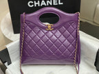 CHANEL SMALL 30 SHOPPING BAG IN VIOLET PURPLE CALFSKIN