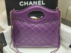 CHANEL SMALL 30 SHOPPING BAG IN VIOLET PURPLE CALFSKIN