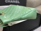 CHANEL SMALL 30 SHOPPING BAG IN GREEN MINT CALFSKIN