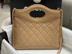 CHANEL SMALL 30 SHOPPING BAG IN CAMEL BROWN CALFSKIN