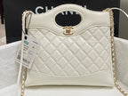 CHANEL MINI 23 SHOPPING BAG IN WHITE CALFSKIN