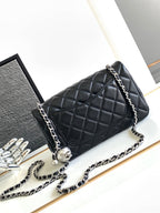 CHANEL SMALL 20 FLAP BAG IN BLACK CALFSKIN