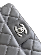 CHANEL SMALL 17 FLAP BAG IN DARK GREY CALFSKIN