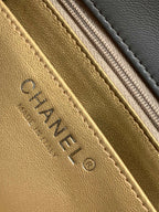 CHANEL SMALL 17 FLAP BAG IN DARK GREY CALFSKIN