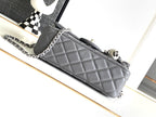 CHANEL MINI 20 FLAP BAG IN DARK GREY CALFSKIN