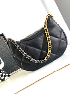 CC LARGE 30 HOBO BAG IN BLACK CALFSKIN MIX METAL HARDWARE