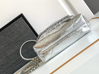 CHANEL 22 BAG IN SILVER SHINY CALFSKIN AND GOLD METAL