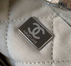 CHANEL 22 BAG IN SILVER SHINY CALFSKIN AND GOLD METAL