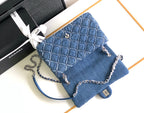 CHANEL MINI 25 CLASSIC BAG IN BLUE COBALT DENIM