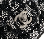 CC 21 EVENING BAG IN BLACK MIX SILVER CALFSKIN
