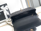 CHANEL MINI 20 FLAP BAG IN BLACK CALFSKIN