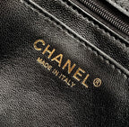 CHANEL MINI 20 FLAP BAG IN BLACK CALFSKIN