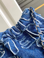 CHANEL MEDIUM 37 BAG IN NAVY BLUE DENIM