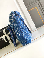 CHANEL MEDIUM 37 BAG IN NAVY BLUE DENIM