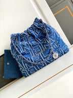 CHANEL MEDIUM 37 BAG IN NAVY BLUE DENIM