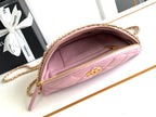 CHANEL WAIST 24 BAG IN LIGHT PINK CALFSKIN WITH PEARL CHAIN AND GOLD HARDWARE