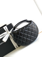 CHANEL 16 MINI POUCH IN BLACK GRAINED CALFSKIN AND GOLD METAL