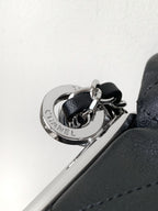 CHANEL SHOULDER BAG 40 IN BLACK SOFT LAMBSKIN EMBOSSED LOGO SILVER HARDWARE
