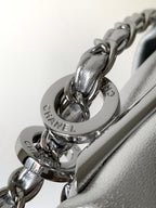 CHANEL 25S HOBO BAG 40 CM IN SILVER SMOOTH CALFSKIN