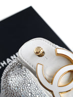 CHANEL 25S SHOPPING BAG 18 CM IN SILVER RHINESTONE-STUDDED