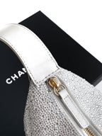 CHANEL 25S SHOPPING BAG 18 CM IN SILVER RHINESTONE-STUDDED