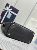 PRADA 25S GALLERIA LARGE BAG 32 IN BLACK CALFSKIN GOLD HARDWARE