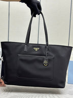 PRADA CLASSIC TOTE BAG 43 IN BLACK RE-NYLON FABRIC
