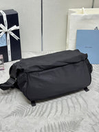 PRADA SHOULDER BAG 32 IN BLACK RE-NYLON TRIANGLE LOGO