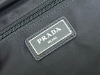 PRADA SHOULDER BAG 27 IN BLACK RE-NYLON TRIANGLE LOGO