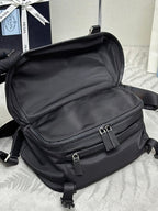 PRADA SHOULDER BAG 27 IN BLACK RE-NYLON TRIANGLE LOGO