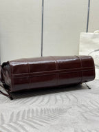 PRADA 25S BONNIE EXTRA-LARGE 42 IN RK BROWN GLOSSY CALFSKIN GOLD HARDWRE