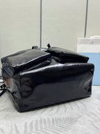 PRADA 25S BACKPACK 45 IN BLACK GLOSSY CALFSKIN SILVER HARDWRE