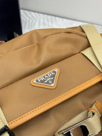 PRADA 25S RE-EDITION 1978 RE-NYLON BACKPACK 52 IN BROWN SILVER HARDWARE