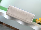 SHOPPING BAG 34 IN WHITE BLUE AND YELLOW CANVAS